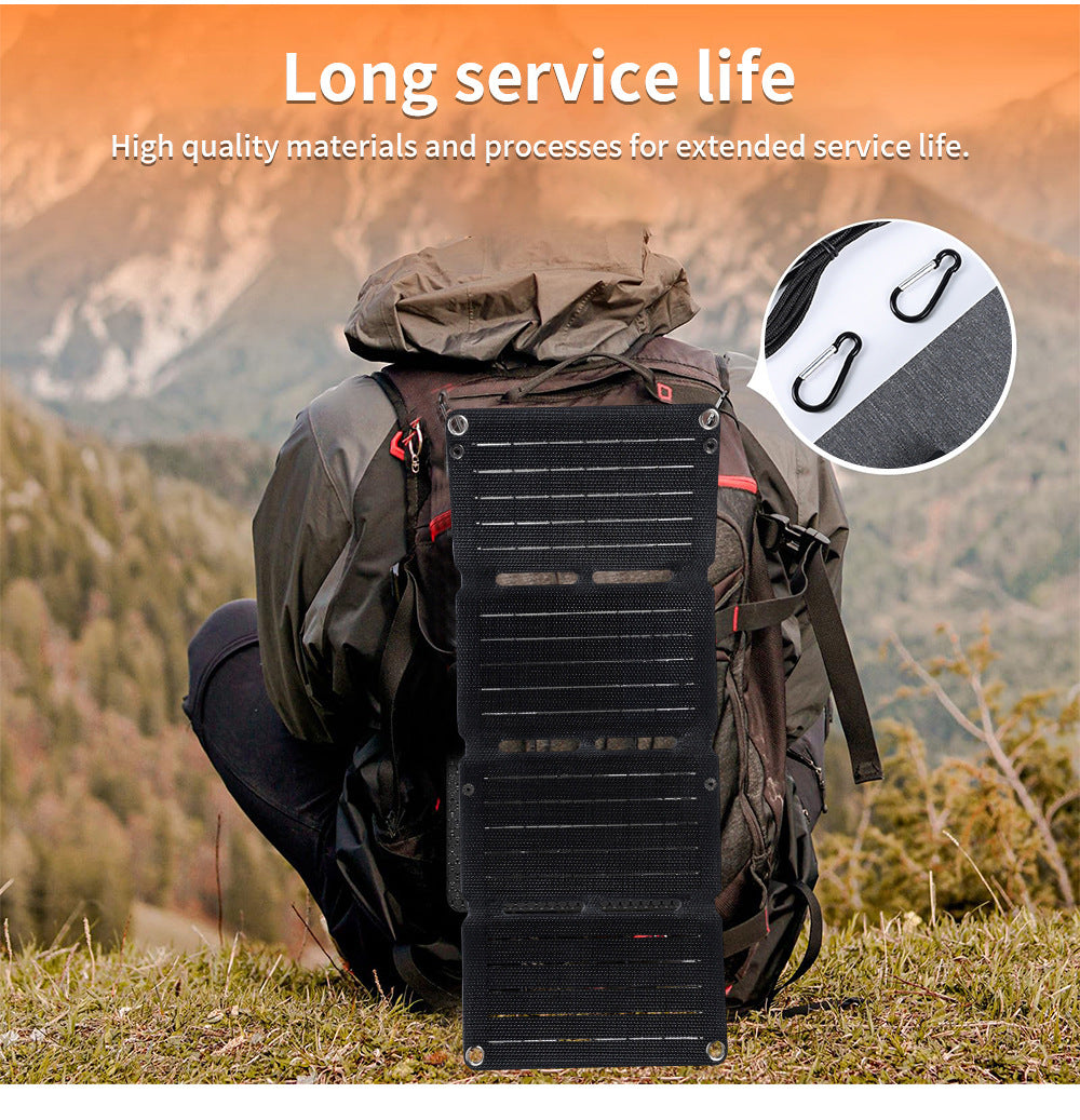 10W Solar Panel Solar Folding Bag ETFE Efficient Mobile Phone Power Bank Outdoor Portable Photovoltaic Power Supply - 图片 9