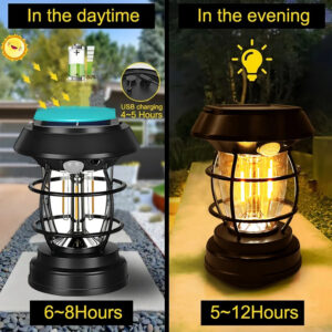 Solar Camping Light Outdoor Lighting Multi-Functional Camp Light Tungsten Light Rechargeable Tent Light Household Emergency Light