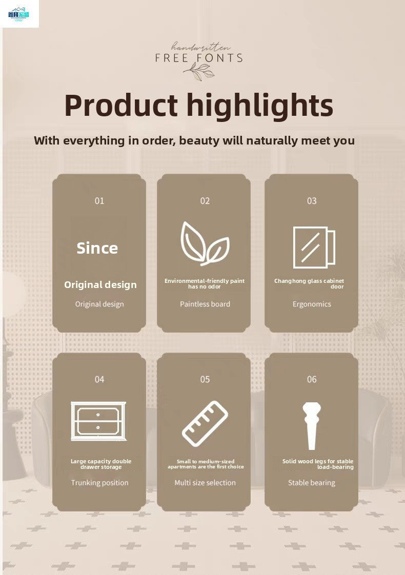 French Style Solid Wood Light Luxury Retro TV Cabinet and Coffee Table Set for Home Living Room Small Apartment New American Style TV Cabinet - 图片 31