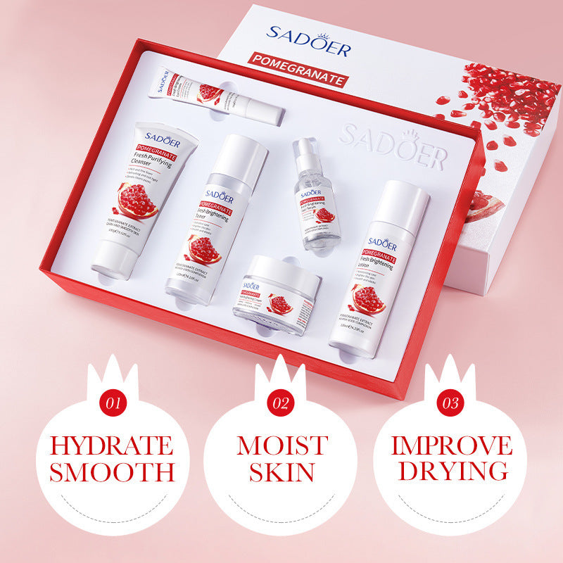 Red Pomegranate Skincare Set SADOER Hydrating Moisturizing Cleansing Nourishing Wholesale - 图片 3