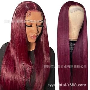 13x4 Lace Front Wigs Long Straight Black Synthetic Wigs - 图片 7