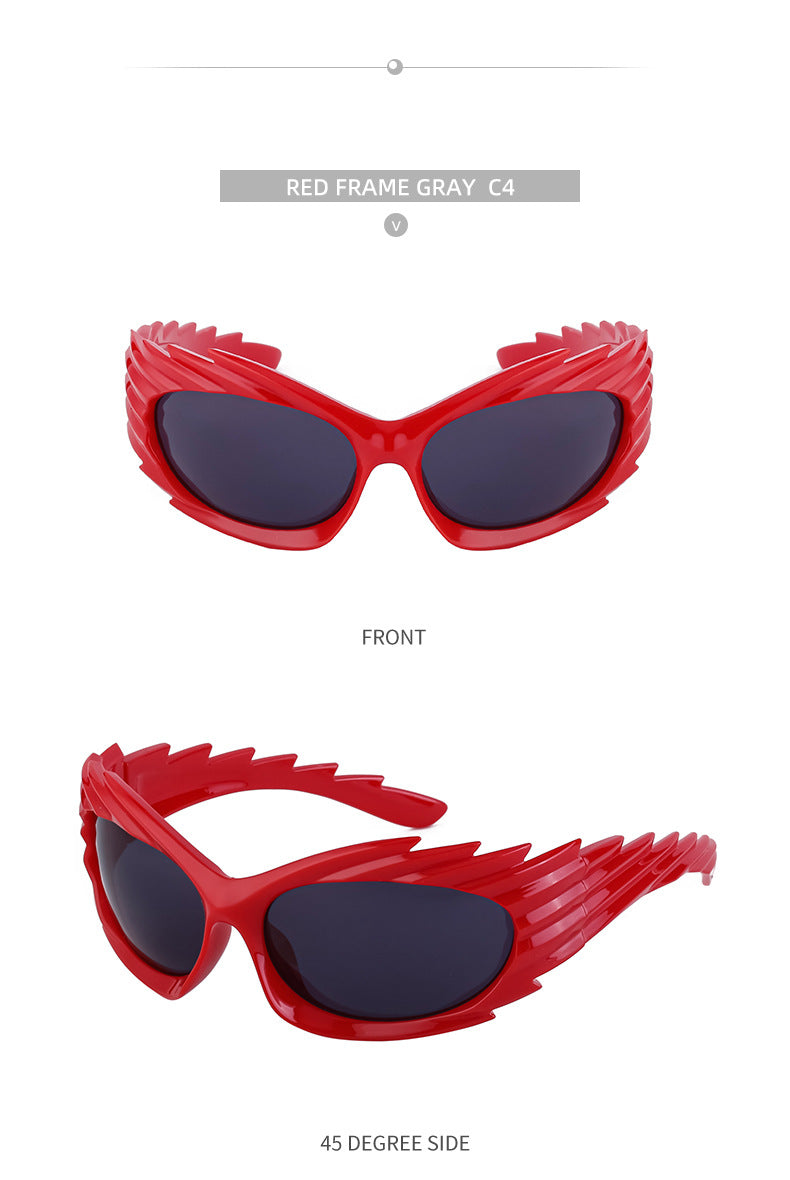 Europe and America Y2K Millennium Windproof Sunglasses for Women Trendy Personality Irregular Shape Sun Protection Sunglasses for Men Cycling Sports Glasses - 图片 25