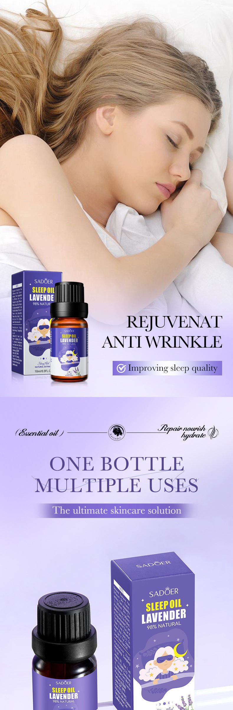 Lavender Essential Oil SADOER Fragrance improves sleep and relieves fatigue essential oil cross-border foreign trade wholesale - 图片 6