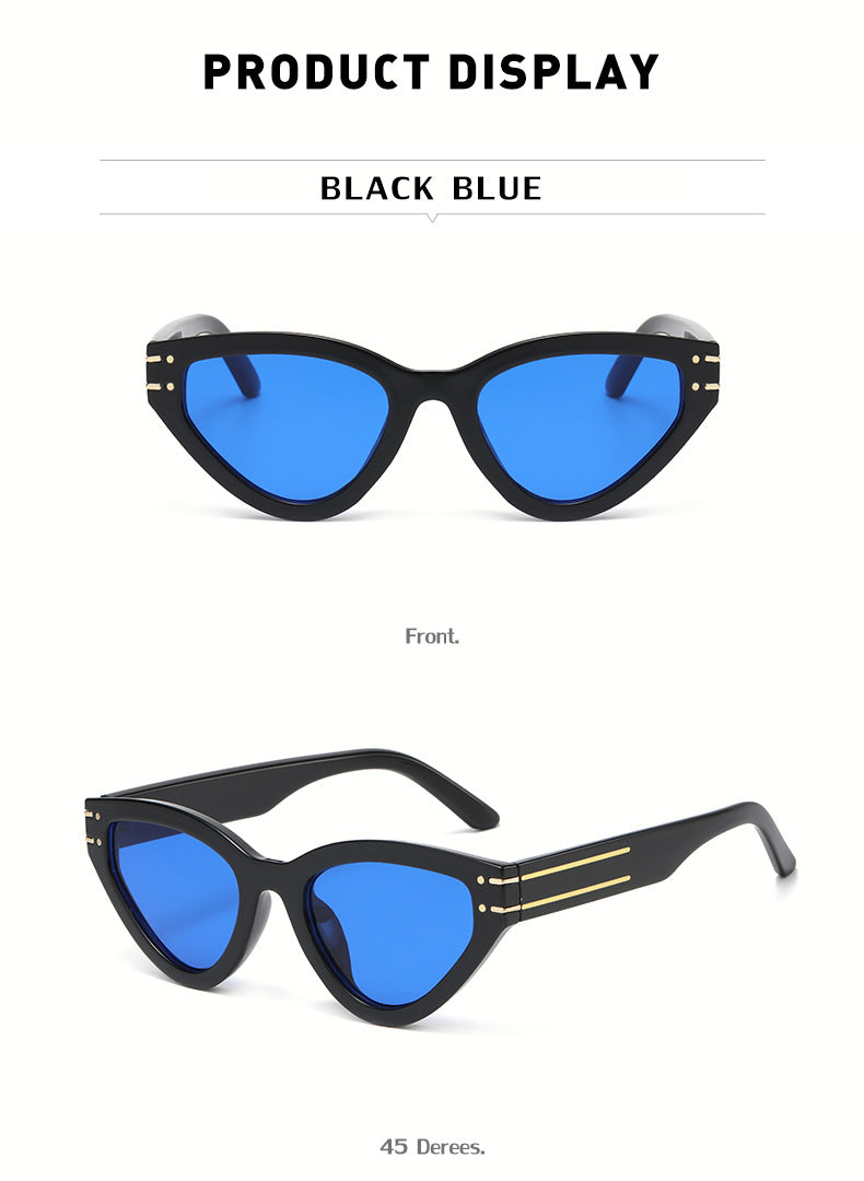 New European and American style personality cat-eye UV protection sunglasses for women ins Small Frame Sunglasses Eyewear Trendy Wholesale - 图片 23