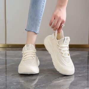 Women's Spring and Autumn New Mesh Running Shoes with Cushioning, Non-Slip Lightweight Breathable Mesh Sneakers