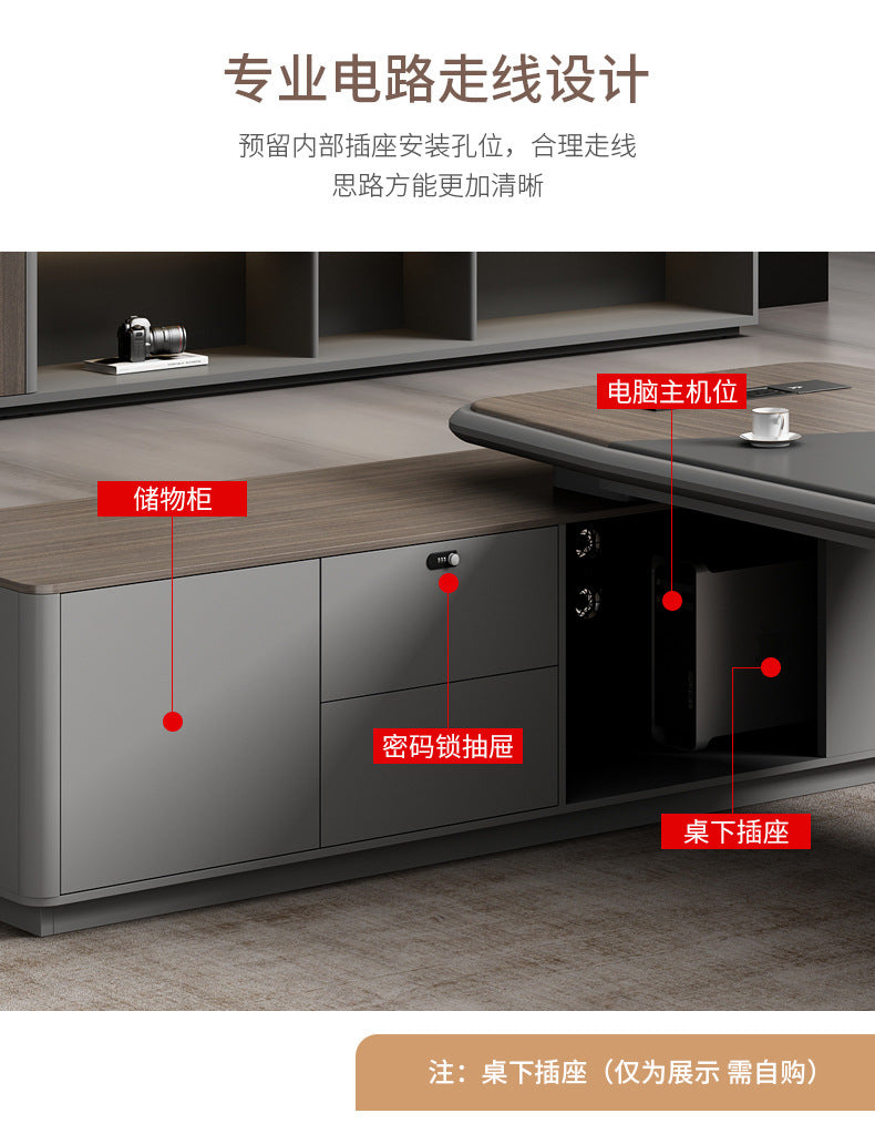 Painted Office Desk Executive Desk President Leader Chairman Boss Desk Office Manager Desk Office Desk and Chair Set - 图片 43