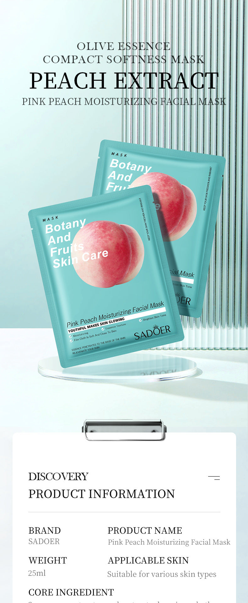 Fruit Mask SADOER Avocado Rose Hydrating Moisturizing Tablets Cross-border Foreign Trade Skincare Wholesale - 图片 27