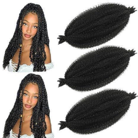 Factory In-Stock African Hand-Torn Caterpillar Wig Synthetic Long Curly Hair Marley Braid Fluffy Short Curly - 图片 5